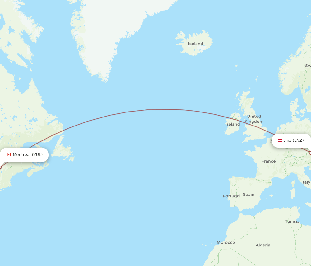 LNZ-YUL flight routes