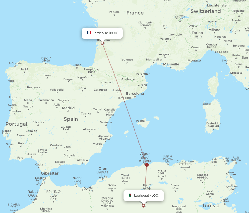 LOO-BOD flight routes