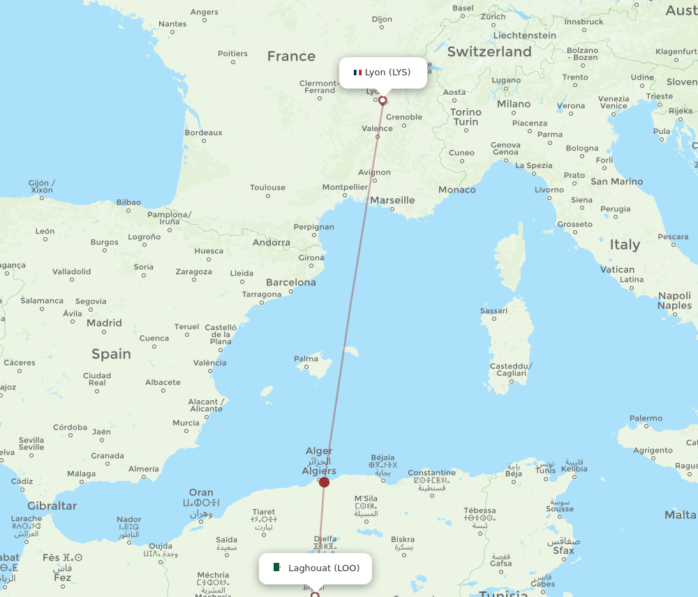 LOO-LYS flight routes