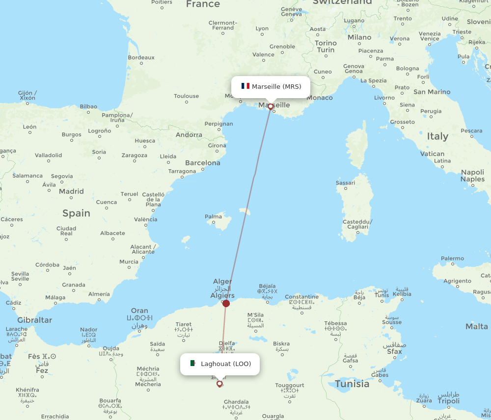 LOO-MRS flight routes