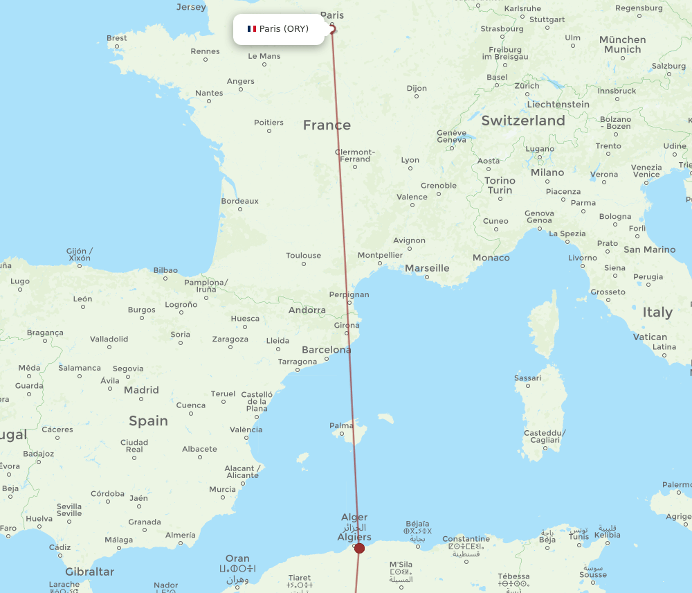 LOO-ORY flight routes