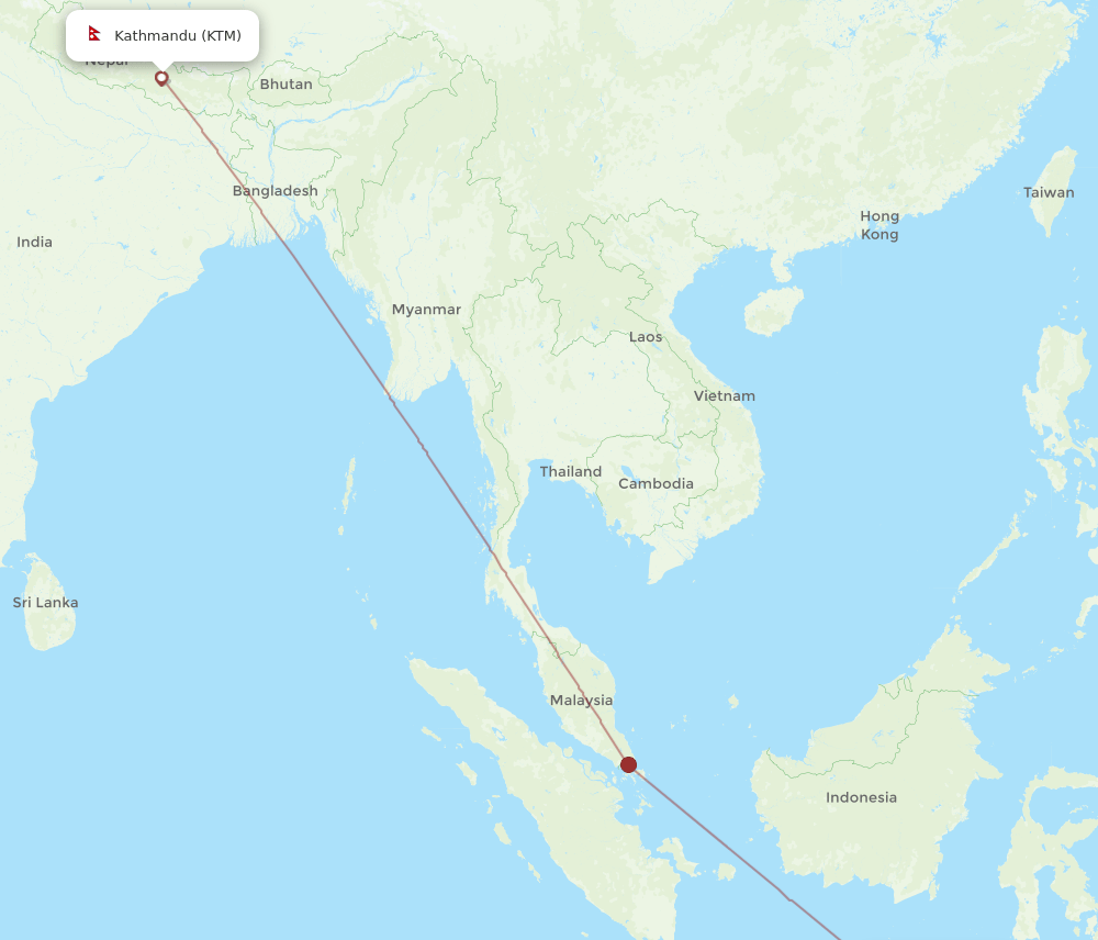 LOP-KTM flight routes