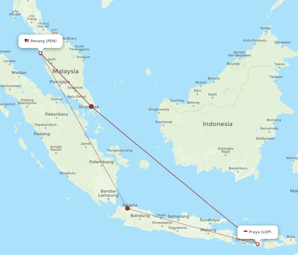 LOP-PEN flight routes