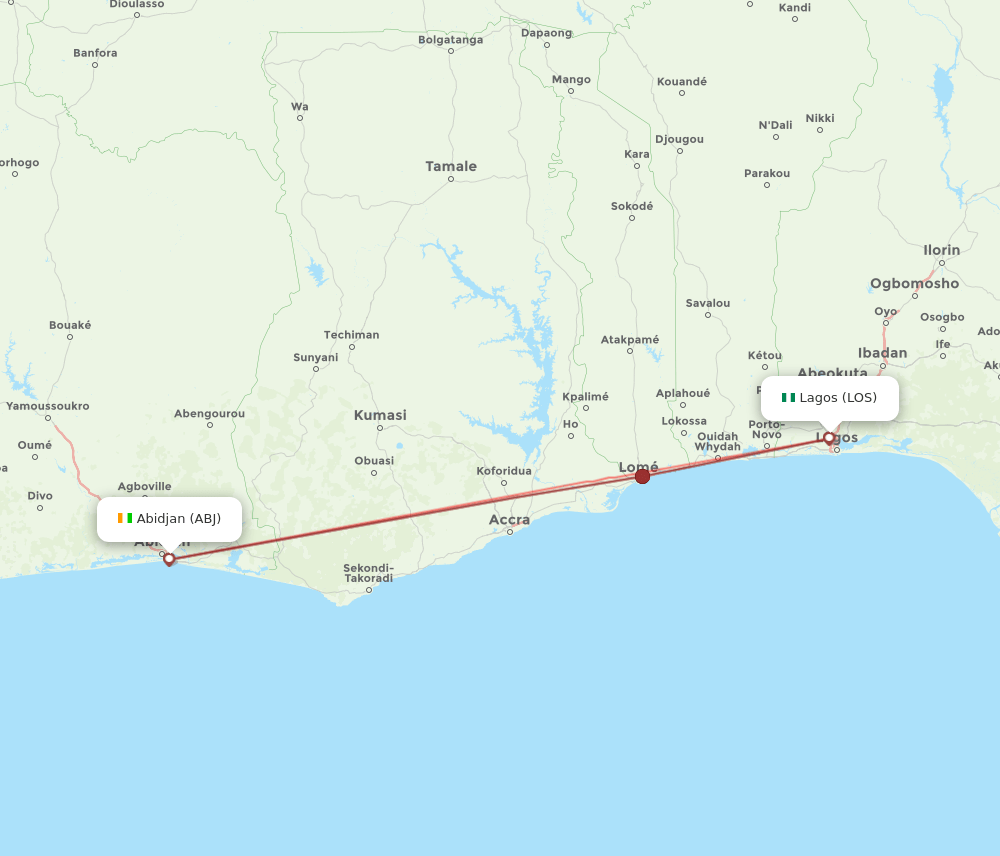 LOS-ABJ flight routes
