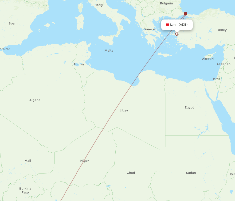 LOS-ADB flight routes