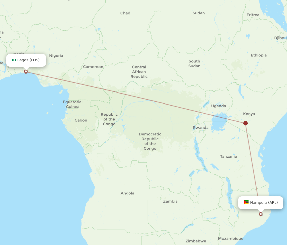LOS-APL flight routes