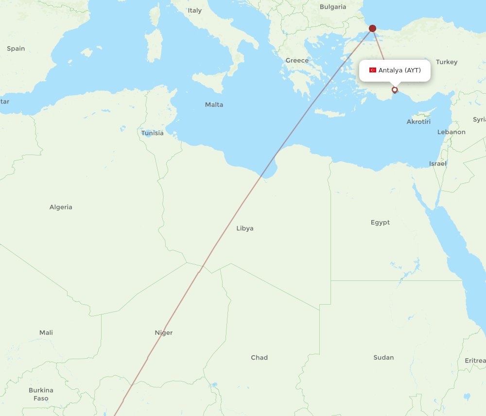 LOS-AYT flight routes