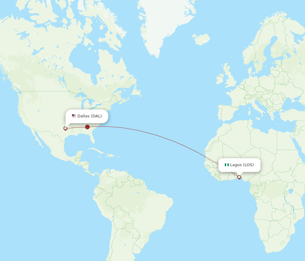 LOS-DAL flight routes