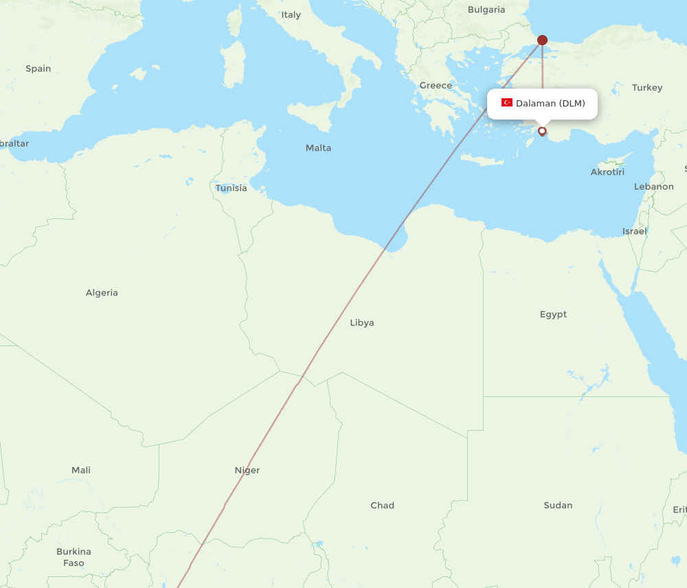 LOS-DLM flight routes