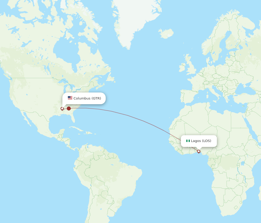 LOS-GTR flight routes