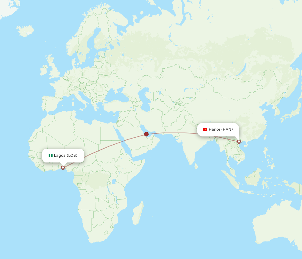 LOS-HAN flight routes