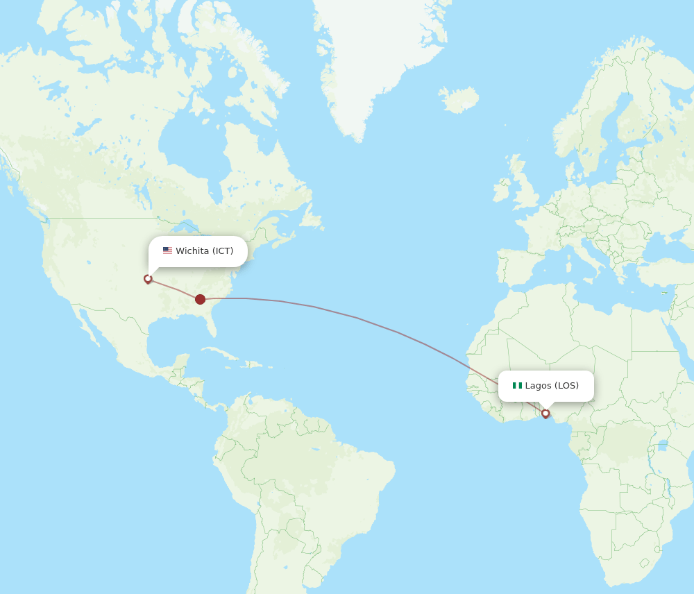 LOS-ICT flight routes