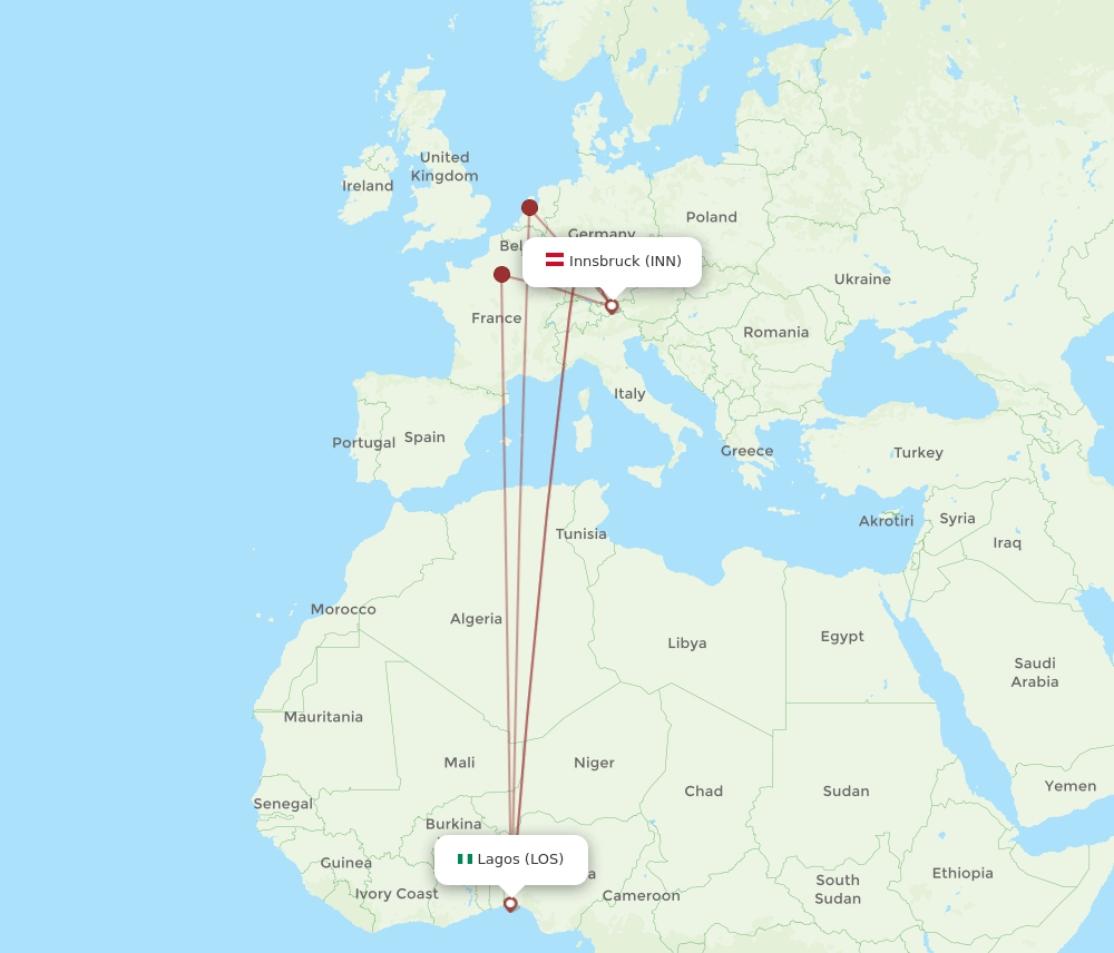 LOS-INN flight routes