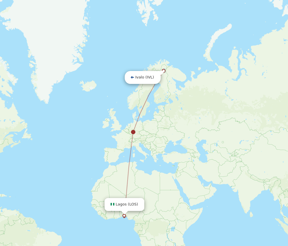 LOS-IVL flight routes
