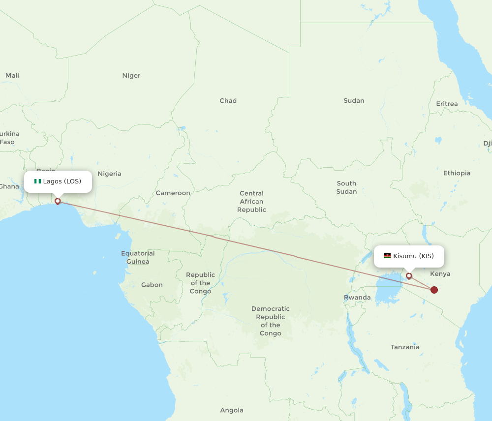 LOS-KIS flight routes