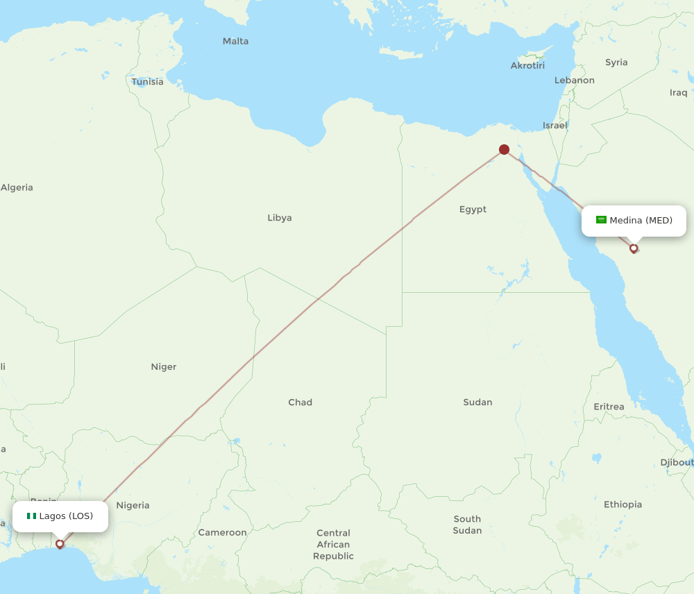 LOS-MED flight routes