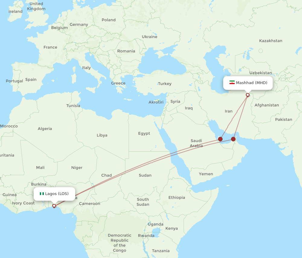 LOS-MHD flight routes
