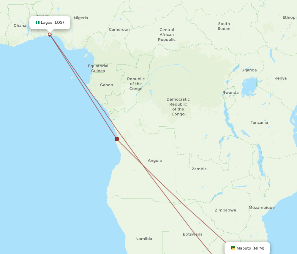 LOS-MPM flight routes