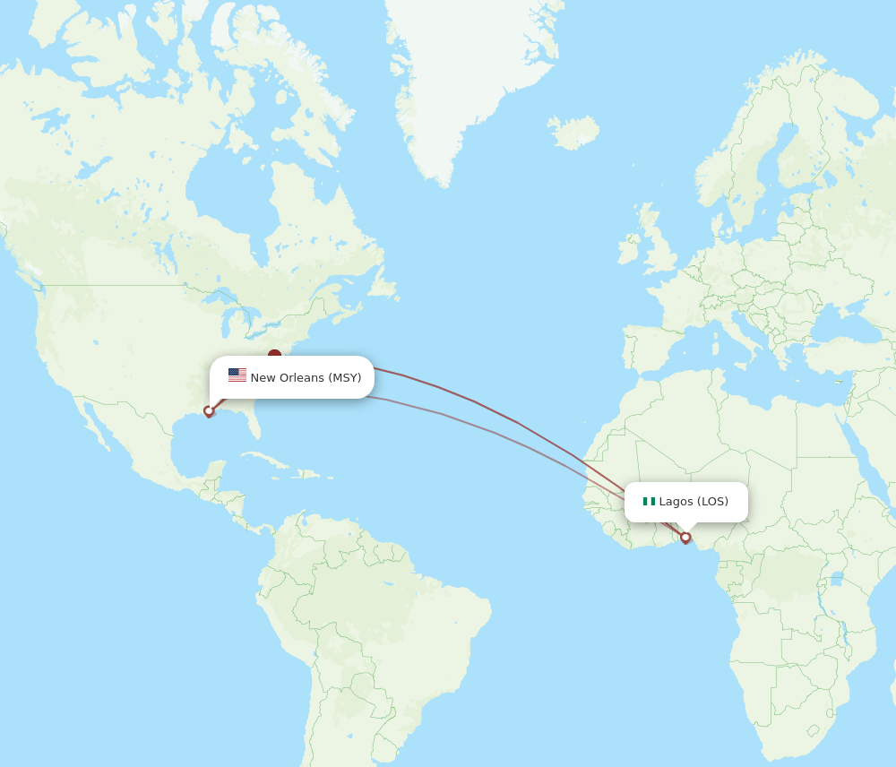 LOS-MSY flight routes