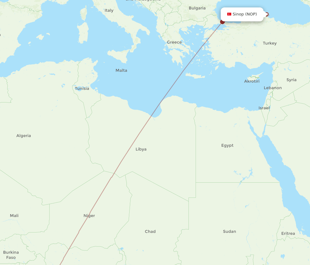 LOS-NOP flight routes