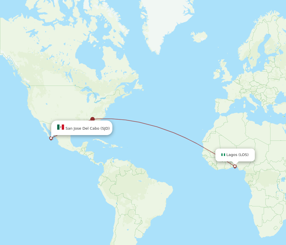 LOS-SJD flight routes