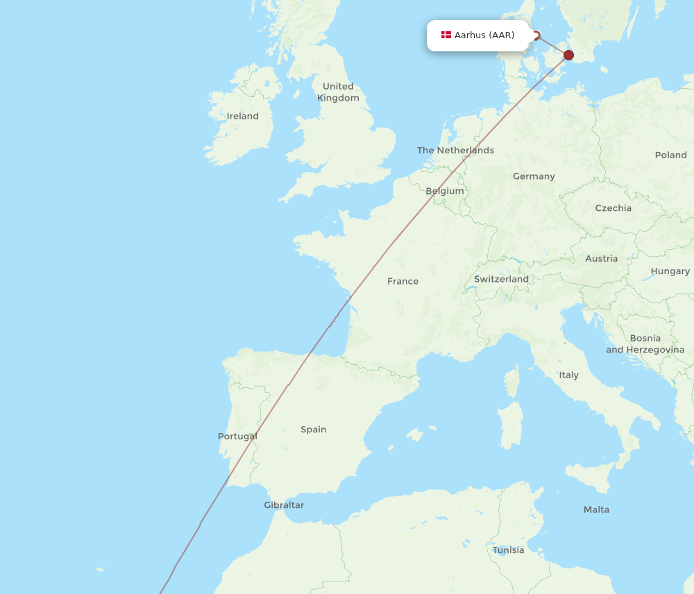LPA-AAR flight routes