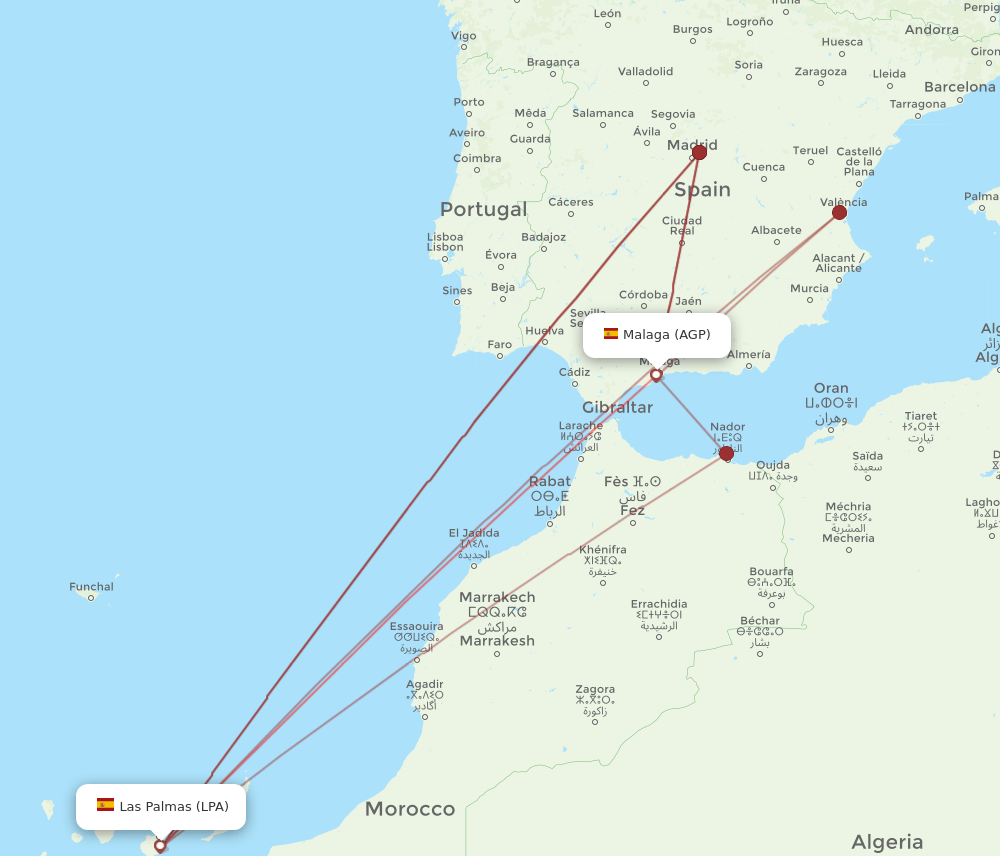 LPA-AGP flight routes