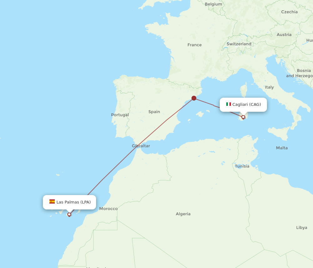 LPA-CAG flight routes