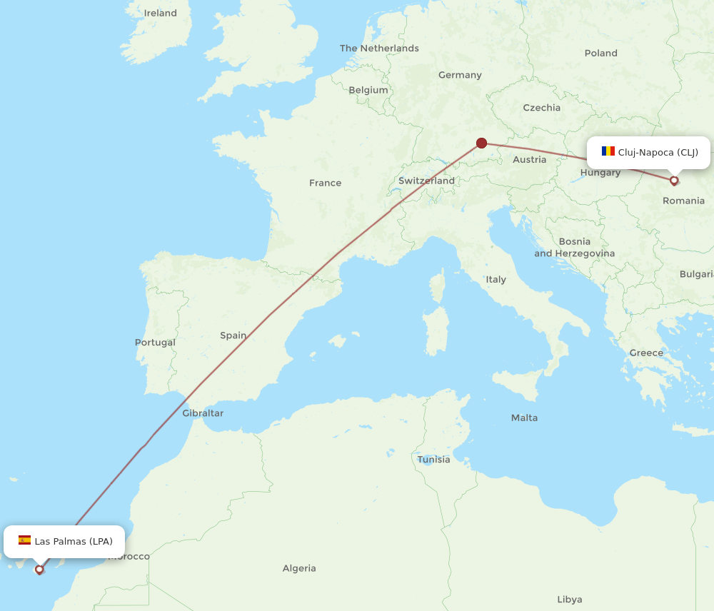 LPA to CLJ flights and routes map