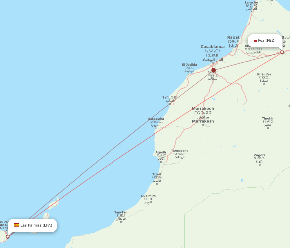LPA-FEZ flight routes