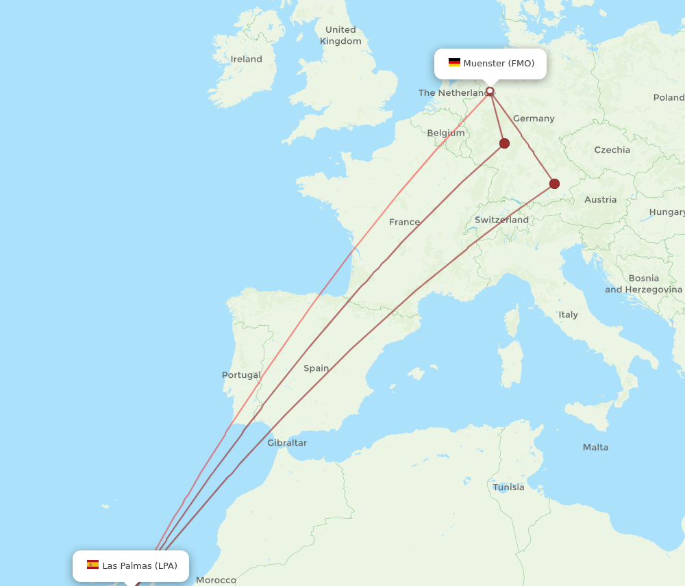 LPA-FMO flight routes