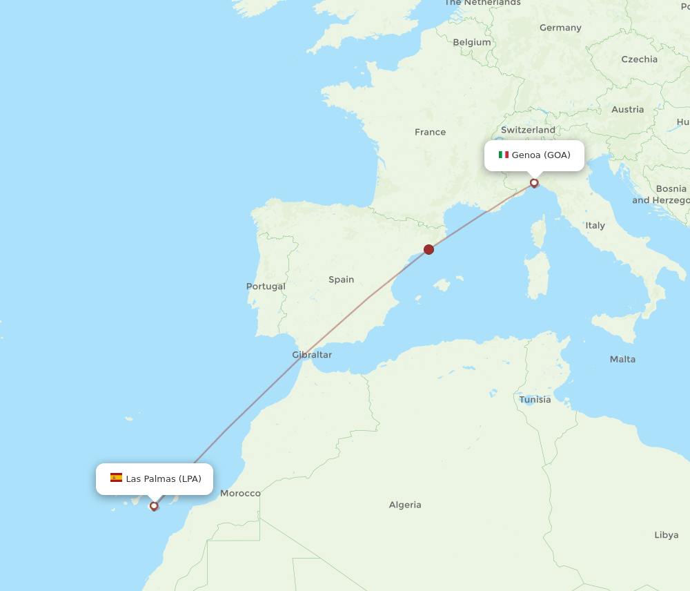 LPA-GOA flight routes
