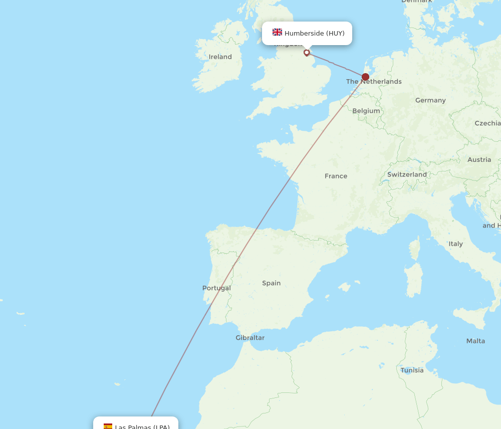 LPA-HUY flight routes