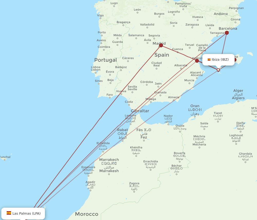 LPA-IBZ flight routes