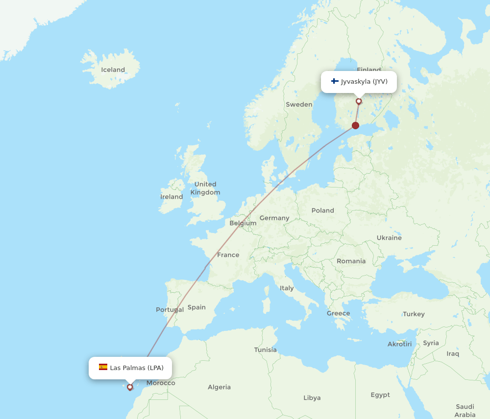LPA-JYV flight routes