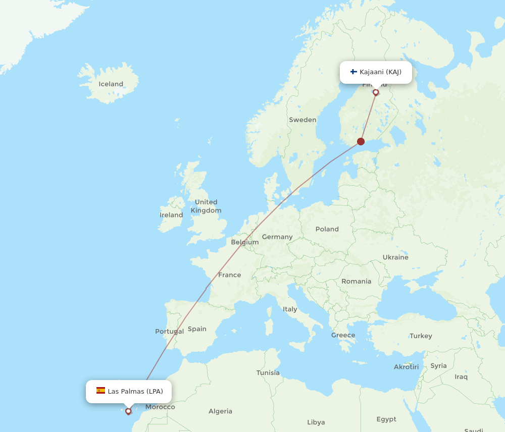 LPA-KAJ flight routes