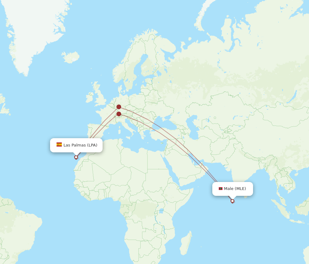 LPA-MLE flight routes