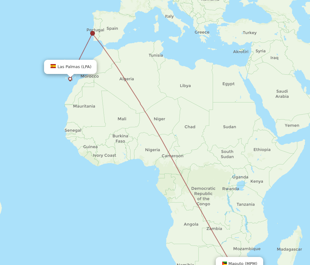 LPA-MPM flight routes