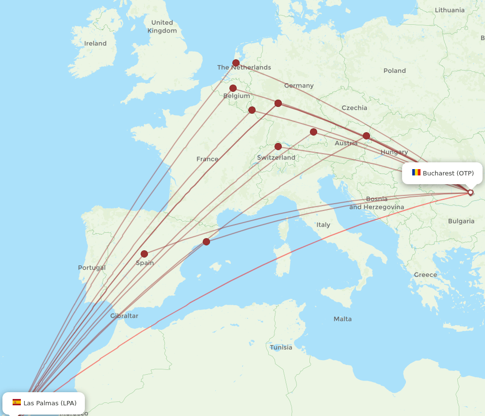 LPA-OTP flight routes