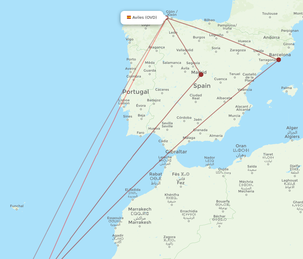 LPA to OVD flights and routes map