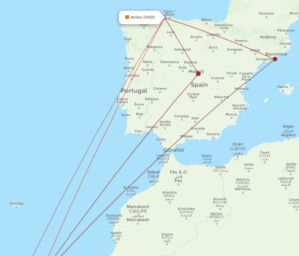 LPA-OVD flight routes