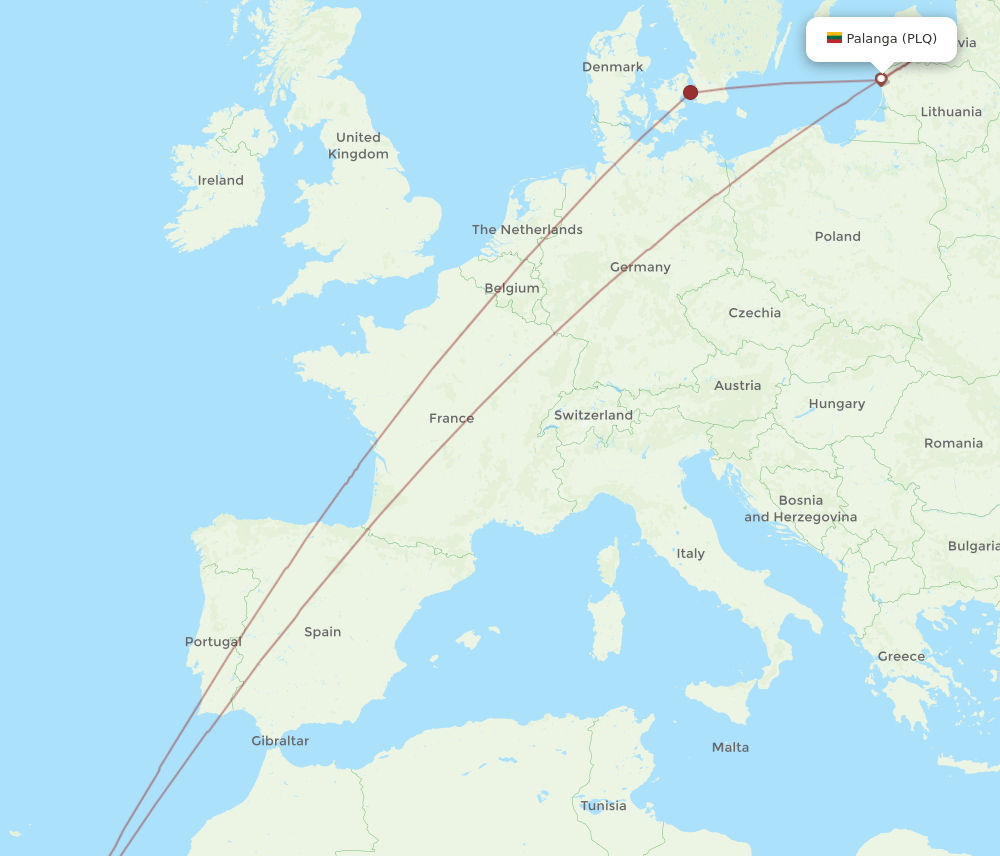 LPA-PLQ flight routes