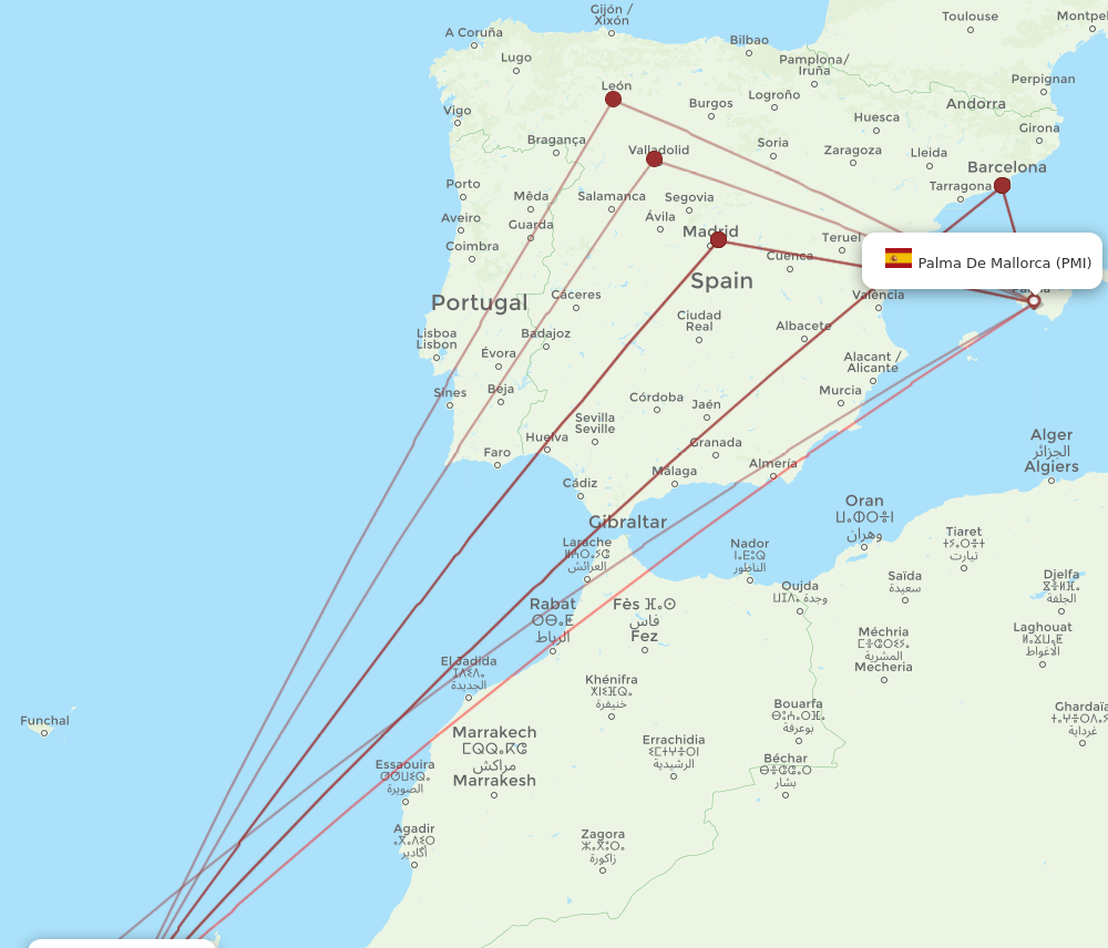 LPA to PMI flights and routes map