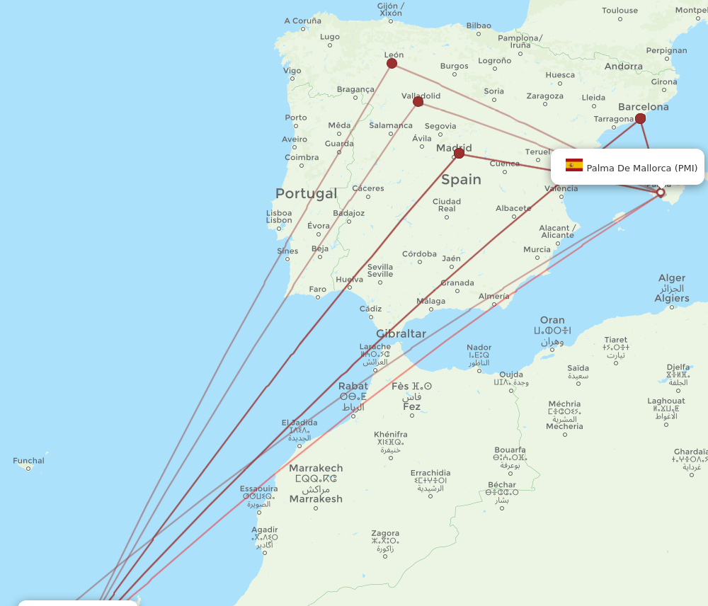 LPA-PMI flight routes