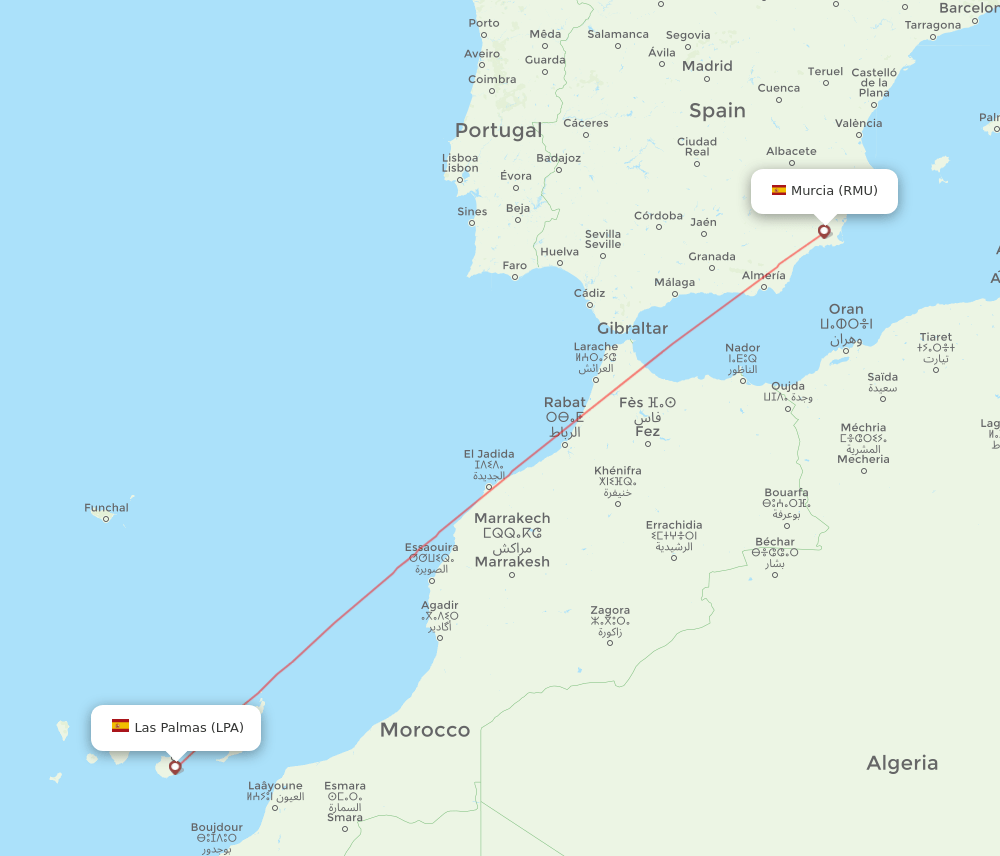 LPA-RMU flight routes