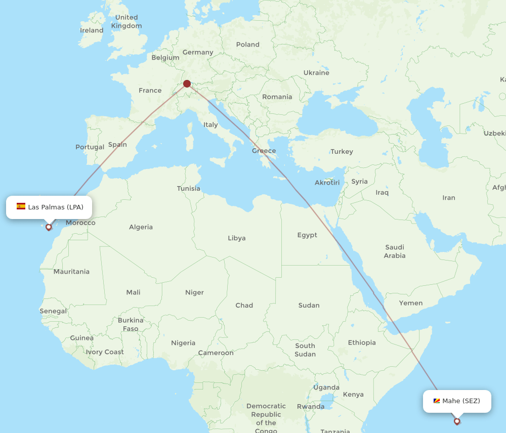 LPA-SEZ flight routes