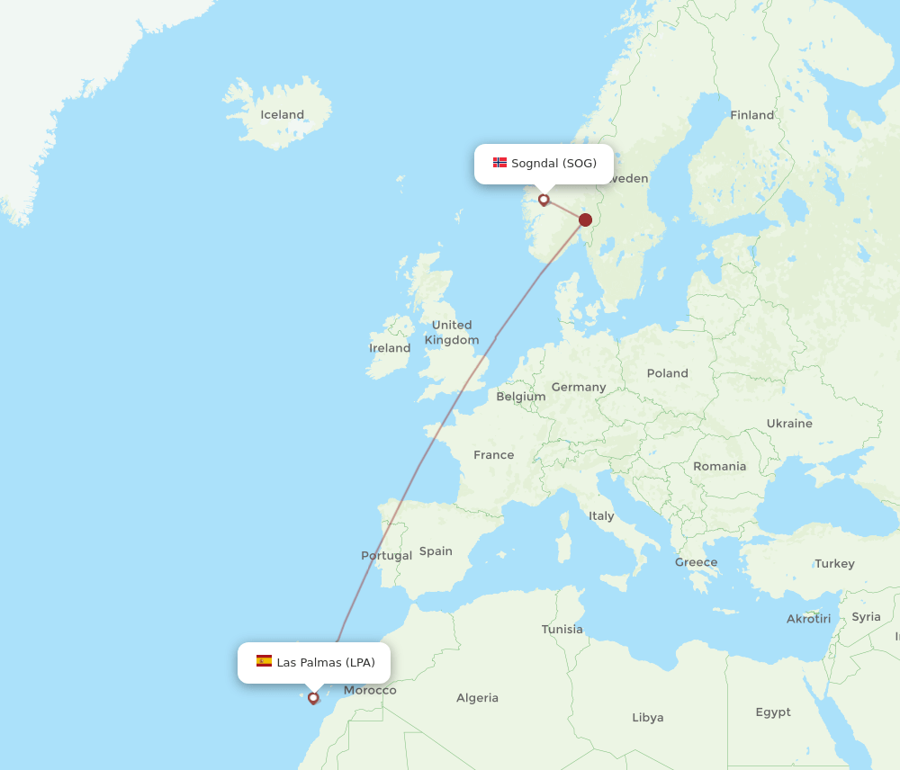 LPA-SOG flight routes