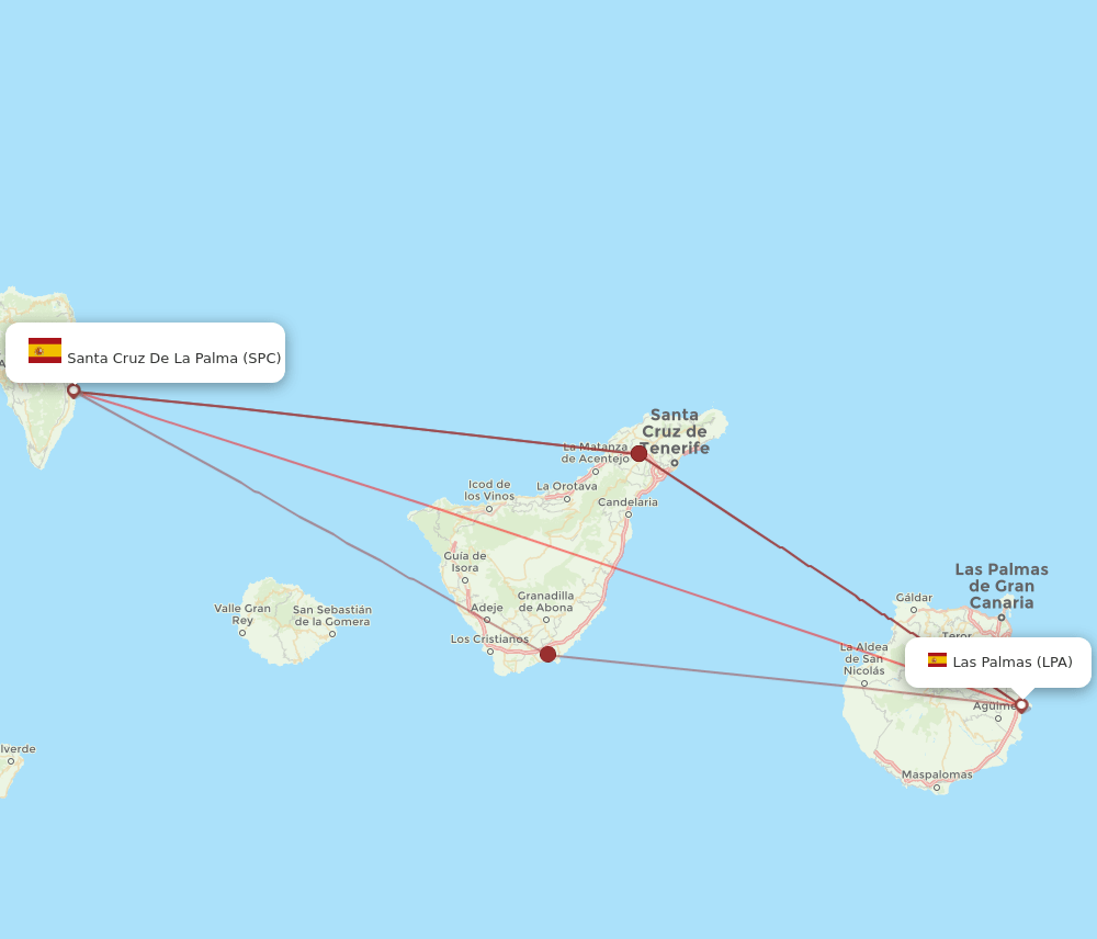 LPA-SPC flight routes