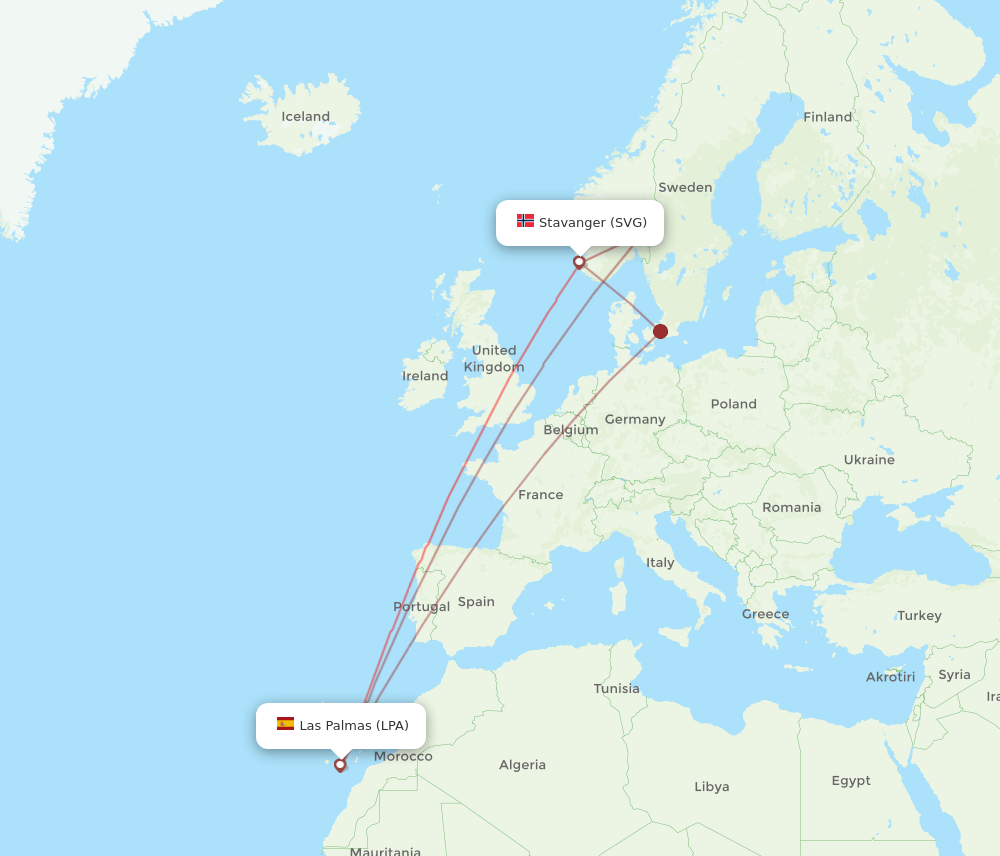 LPA-SVG flight routes