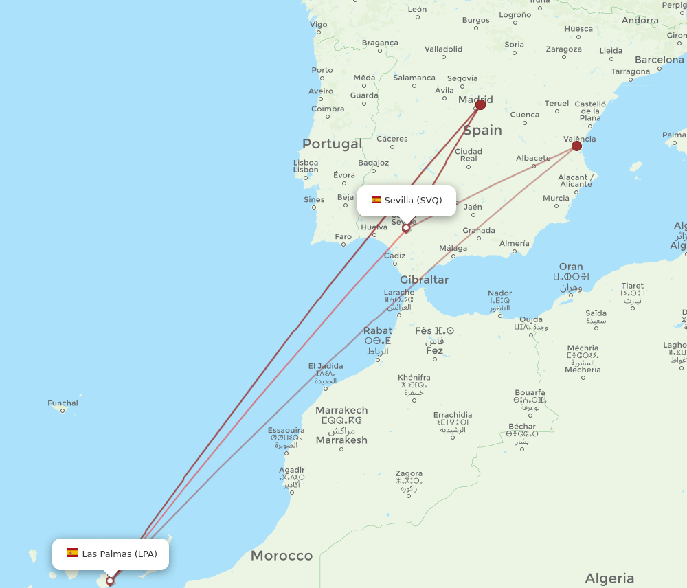 LPA-SVQ flight routes